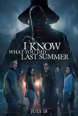 The fisherman is seen on the top of the screen on a misty background, and under him are seven people, looking at the camera, worried.