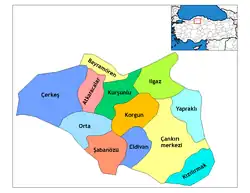 Location of Ilgaz within Turkey.