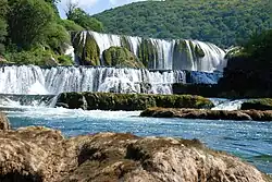 Waterfall on Una river in Martin Brod