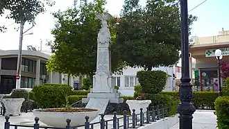 View of "Heroes' square", Spata, with the monument to the fallen.
