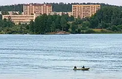 Panorama of Kamennogorsk across the رودخانه ویوکسی