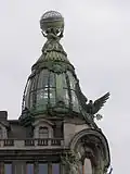finial figures and globe, Singer House. St. Petersburg, 1902–1904