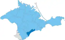 Location of Alushta municipality in جمهوری خودمختار کریمه