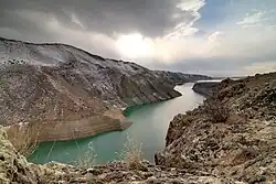 The Azat River feeding into the Azat Reservoir