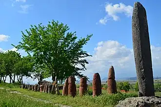 سنگ‌های ایستاده در ویرانه‌های Metsamor site نزدیکی تارونیک