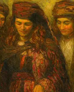 نقاشی پوشش قدیمی زنان گهواره در حال رقص (سنتی) مربوط به دهه 50 و ماقبل
