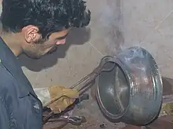 سفیدگری مس در کارخانه مس فروشان زنجان