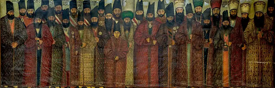 صف سلام ناصری اثر ابوالحسن ثانی (صنیعالملک). محل نگهداری: کاخ گلستان