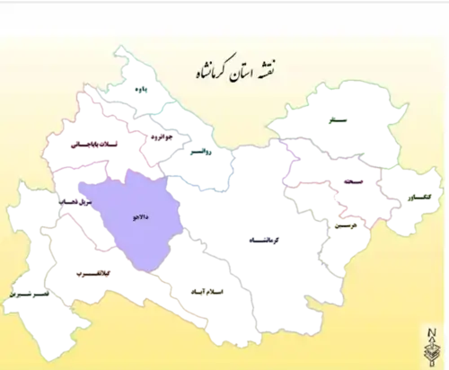 نقشه شهرستان دالاهو