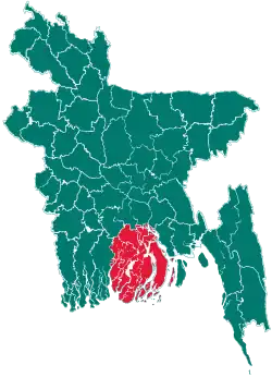 Map of Barisal Division