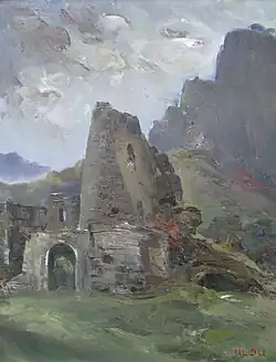 Ախթալա, կտավ, յուղ.