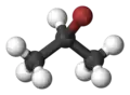 Ball-and-stick model of 2-bromopropane