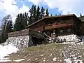 Pleisenhütte (1,757 m) in the Karwendel Mountains, Tyrol region, Austria