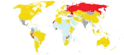 Map displaying countries that won medals during 2024 Summer Olympics