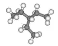Ball and stick model of 3-ethylpentane
