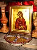 The place where it is believed Jesus died, now under the Eastern Orthodox altar on Calvary