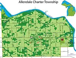 Map of Allendale Charter Township.