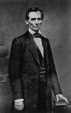 Photograph of آبراهام لینکلن taken by Brady on the day of Lincoln's Cooper Union speech.