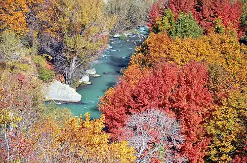 نمایی از رود کرج در منطقه آدران