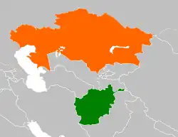نقشهٔ مکان‌نمای Kazakhstan و Afghanistan