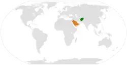 نقشهٔ مکان‌نمای Saudi Arabia و Afghanistan