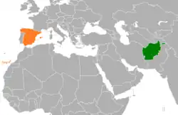 نقشهٔ مکاننمای Afghanistan و Spain