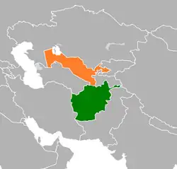 نقشهٔ مکان‌نمای Afghanistan و Uzbekistan