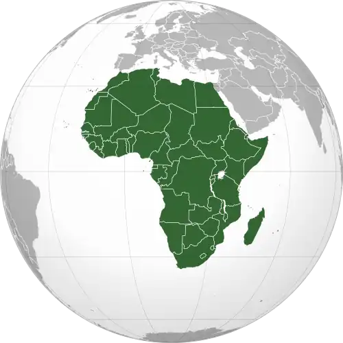 Orthographic projection of Africa