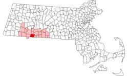 Location in Hampden County in Massachusetts