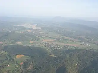 View of Aigues-Vives, Léran and the Lac de Montbel