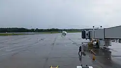 Delta plane approaching gate