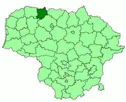 Location of Akmenė District Municipality within Lithuania