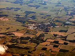 Akron from the air, looking west