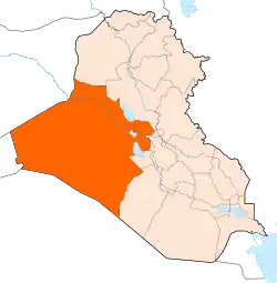 جایگاه استان انبار در نقشهٔ عراق