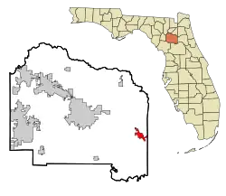 Location in Alachua County and the state of فلوریدا
