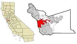 The city of Hayward highlighted within شهرستان آلامدا