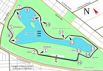 Layout of the Melbourne Grand Prix Circuit