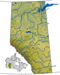 Rivers and lakes in Alberta