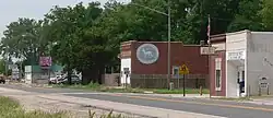 Downtown Alda: north side of U.S. Highway 30, looking northwest