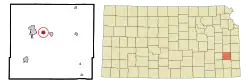Location of Gas, Kansas