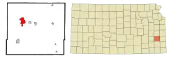 موقعیت ایولا در کانزاس