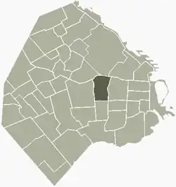 Location of Almagro within Buenos Aires