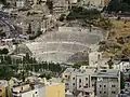 نمایی از آمفی‌تئاتر دوران امپراتوری رم از تپه هرکول