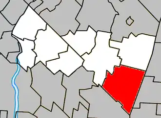 Location within Rouville Regional County Municipality.