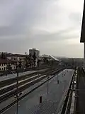 Looking east at the platforms.