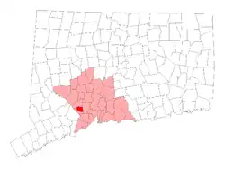 Location in New Haven County, کنتیکت