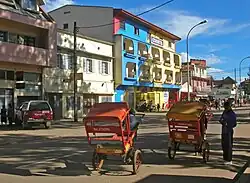 Pousse-pousse  in central Antsirabe