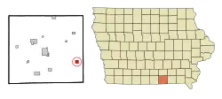 Location of Moulton, Iowa