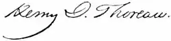 Thoreau's signature
