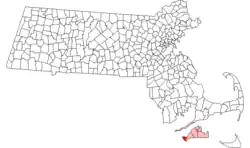 Location in Dukes County in Massachusetts